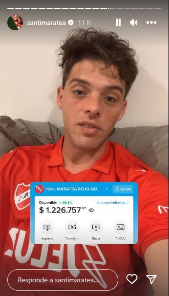 El influencer decidió que pasará con el dinero de la recaudación para Independiente Rivadavia.