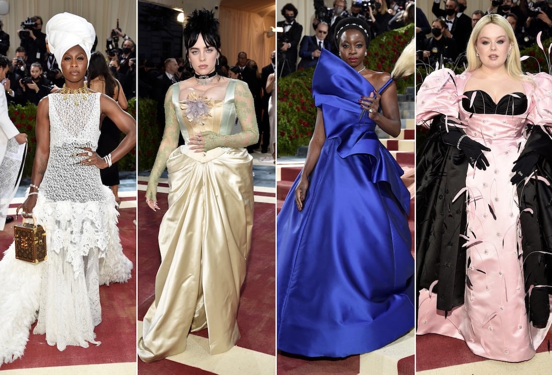 Cynthia Erivo, Billie Eilish, Danai Gurira y Nicola Coughlan en la alfombra de la Met Gala 2022.