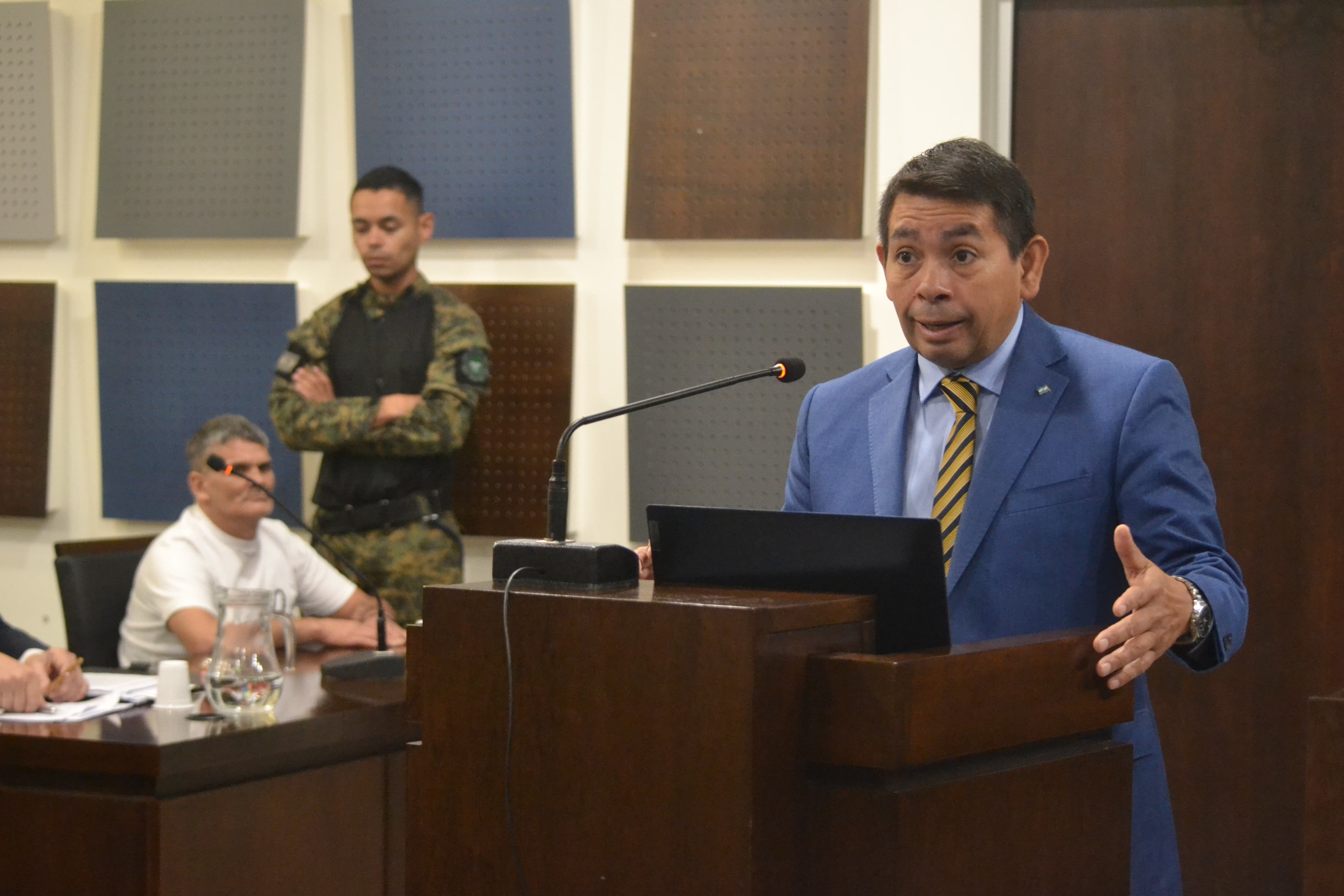 El fiscal Carlos Torres durante el alegato final. | Foto: Poder Judicial de Mendoza