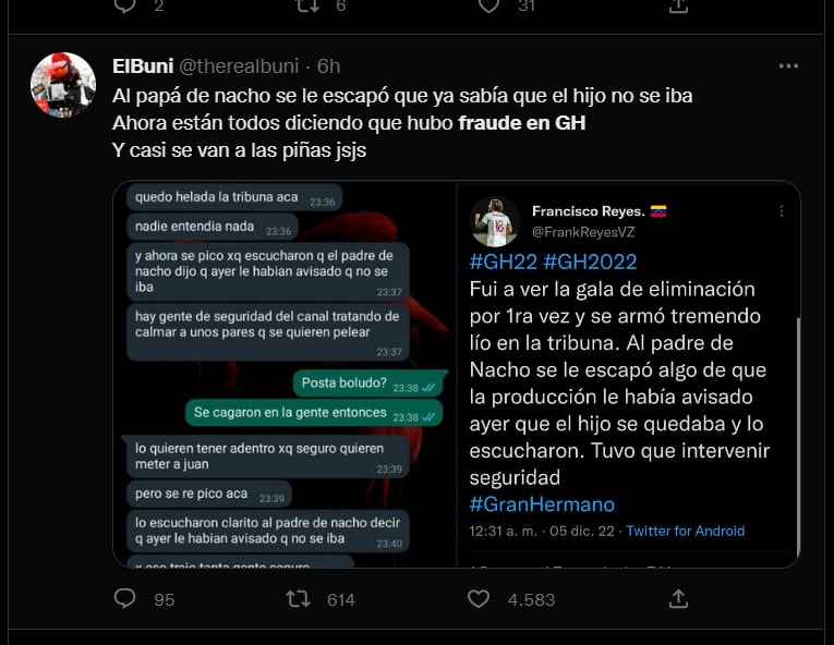 En las redes se volvió tendencia el "Fraude en Gran Hermano"