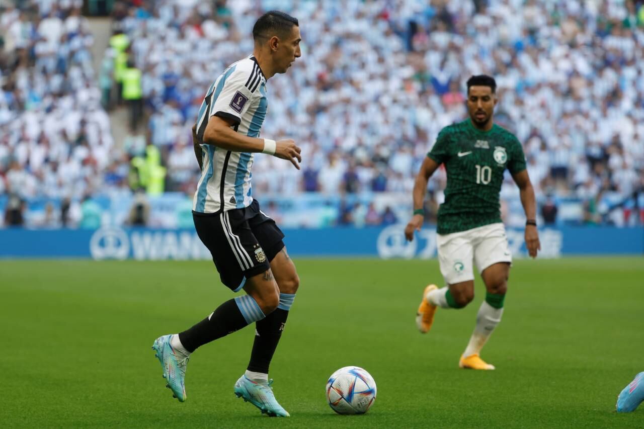 Ángel Di María jugó como titular en Argentina durante el debut ante Arabia Saudita en el Mundial de Qatar 2022.