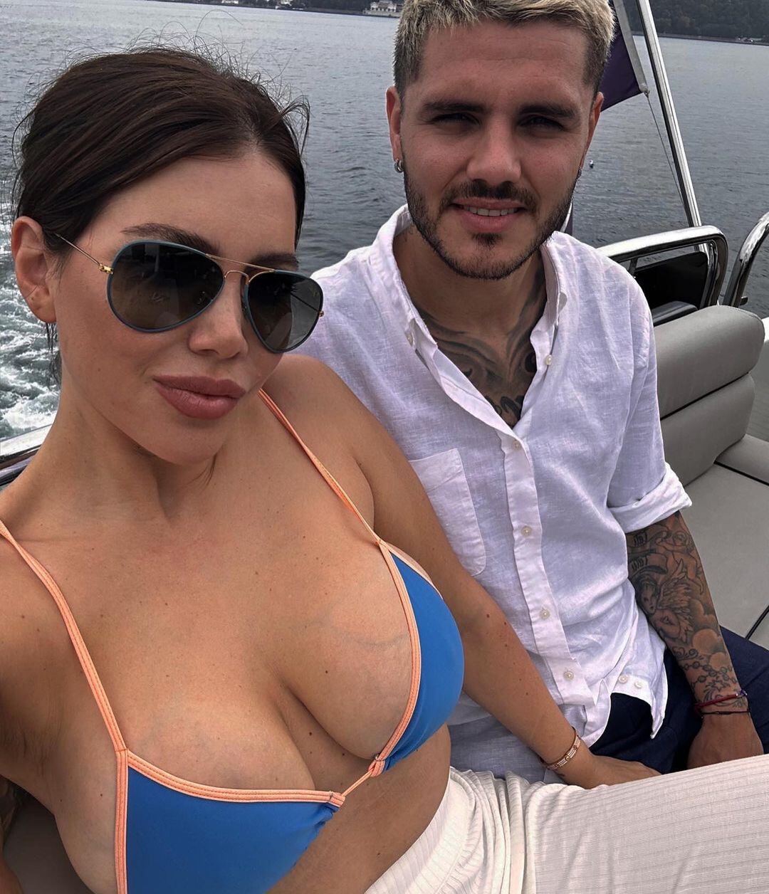 Wanda Nara y Mauro Icardi navegaron juntos por el estrecho de Estambul.