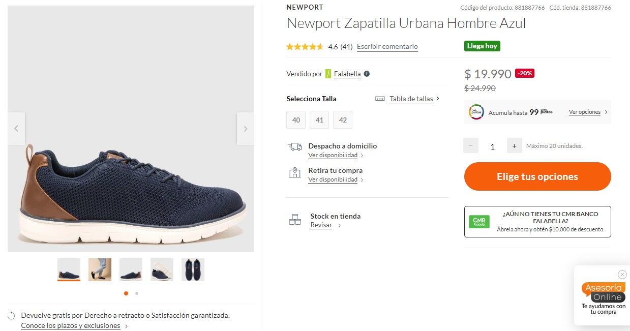 Zapatillas urbanas Newport (Falabella)