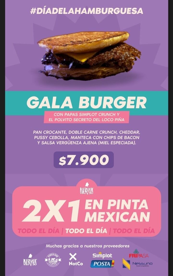 Criticó los nombres de unas hamburguesas y el local hizo una en su nombre.