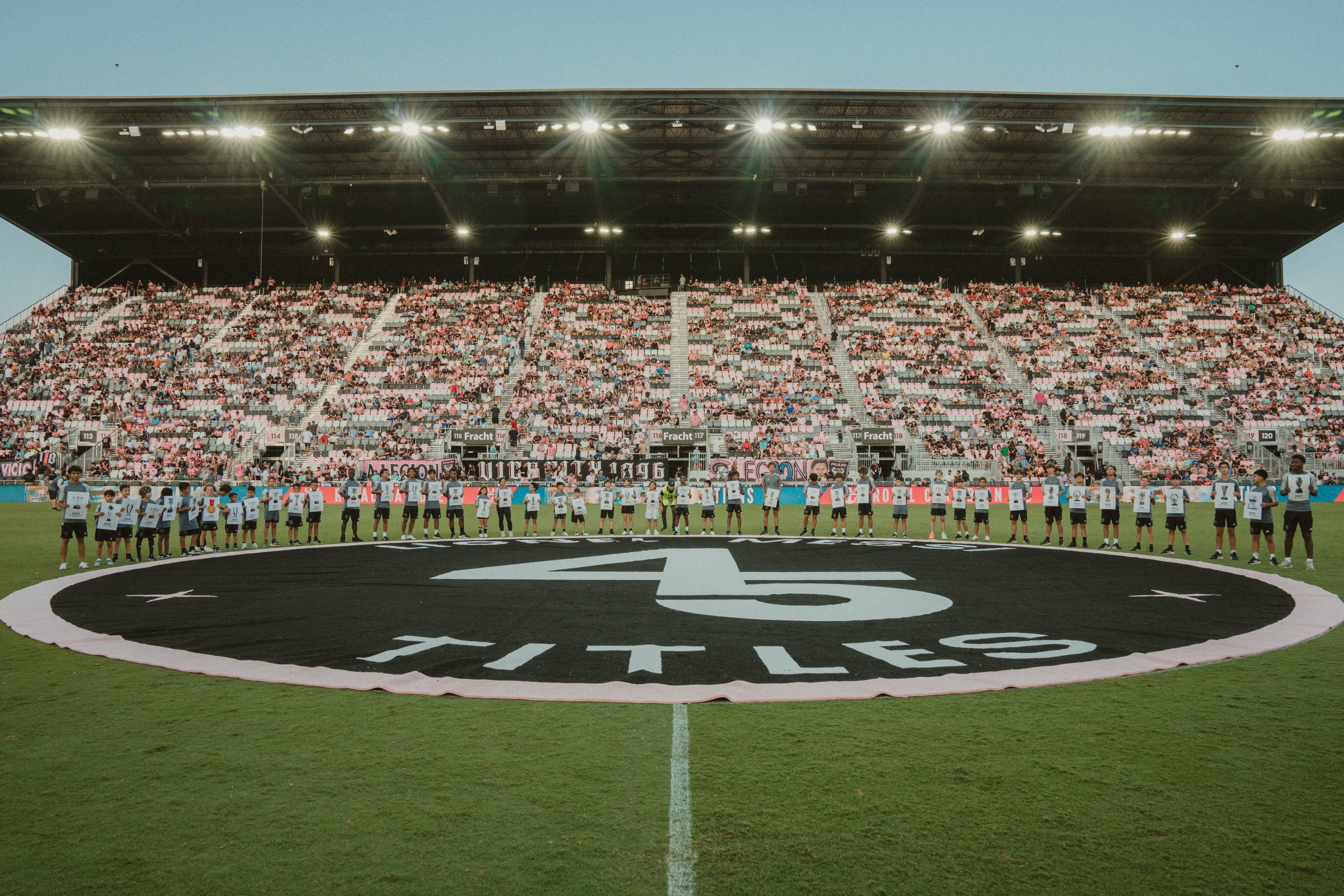 El homenaje del club a Lionel Messi, que llegó a los 45 títulos. Foto: Inter Miami.