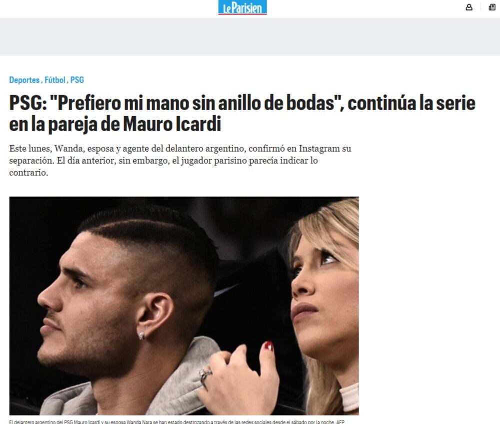 La pelea entre Wanda Nara y Mauro Icardo repercutió hasta en la prensa japonesa.