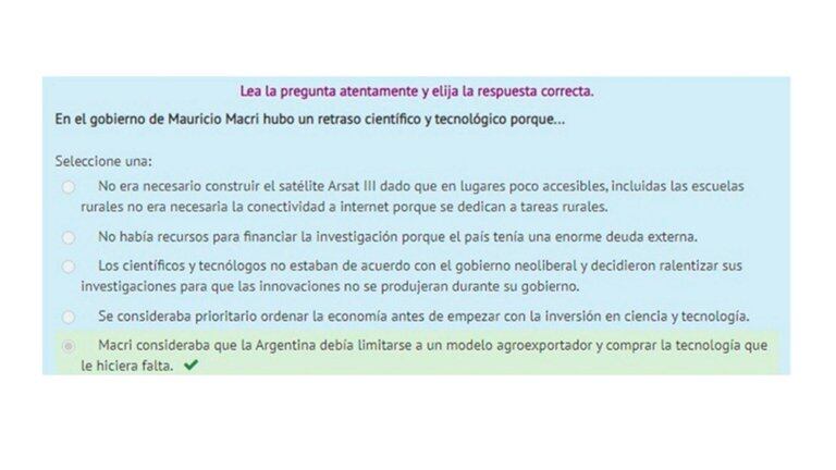 El profesor indicó que última respuesta era la correcta.