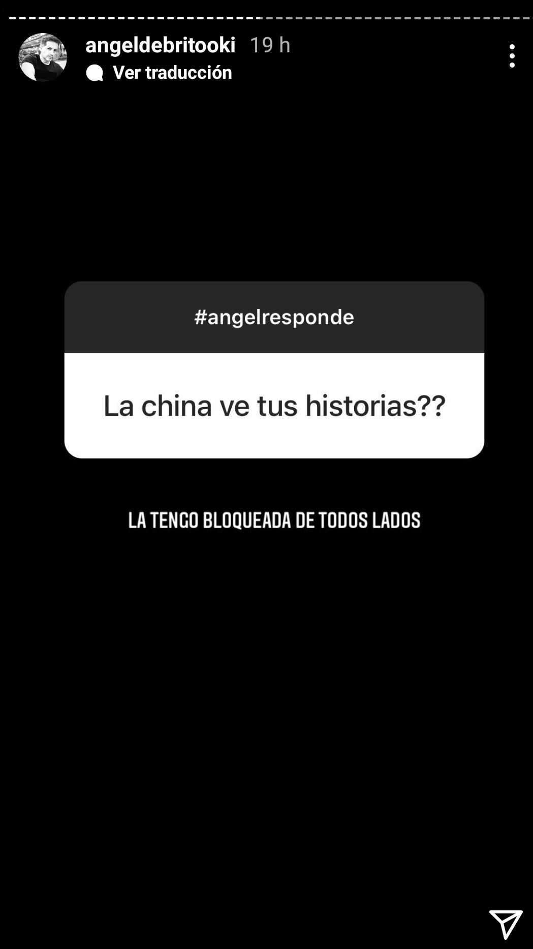 Ángel de Brito reveló que bloqueó a la China Suárez de sus redes.