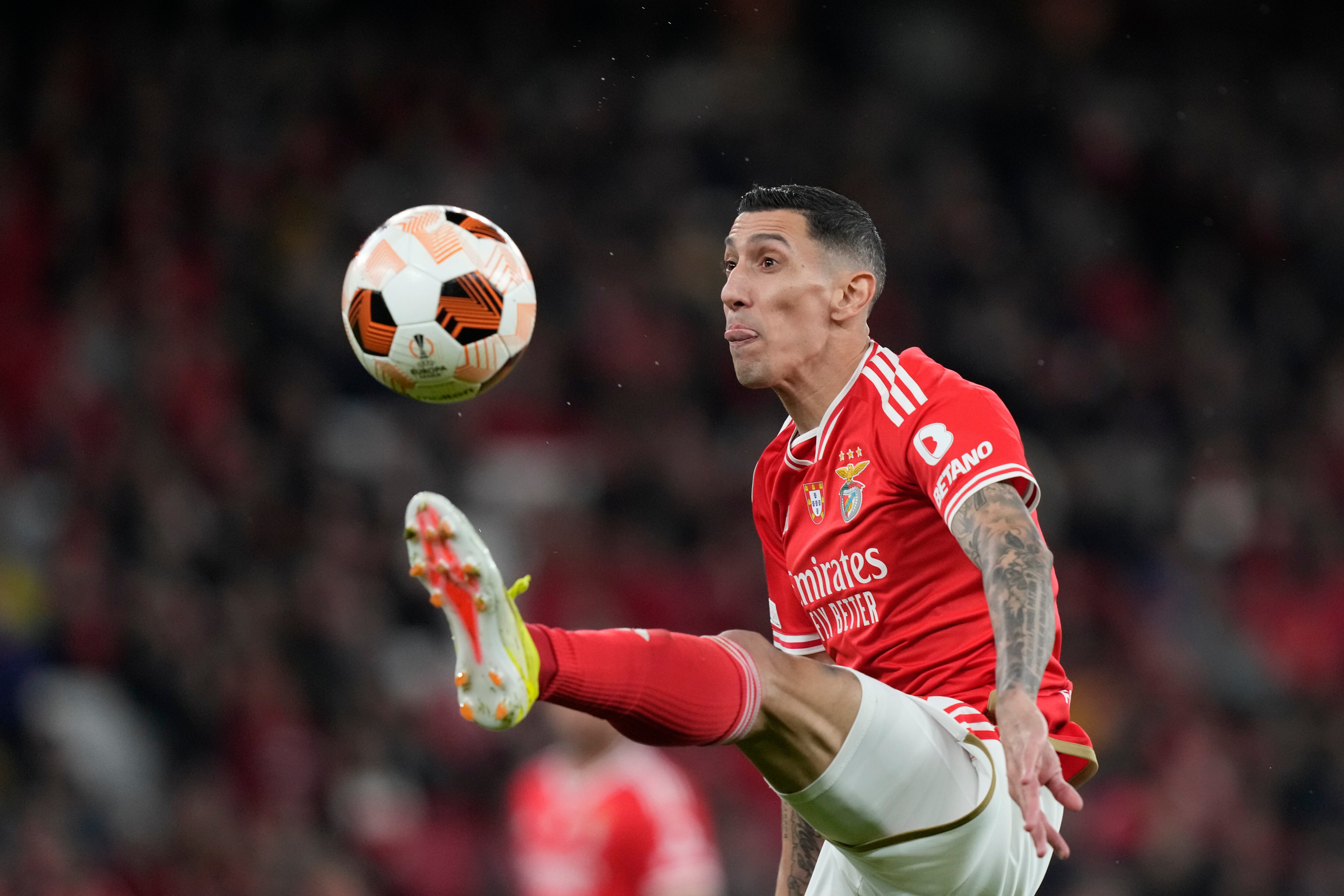 El delantero de Benfica Angel Di María (AP Foto/Armando Franca)