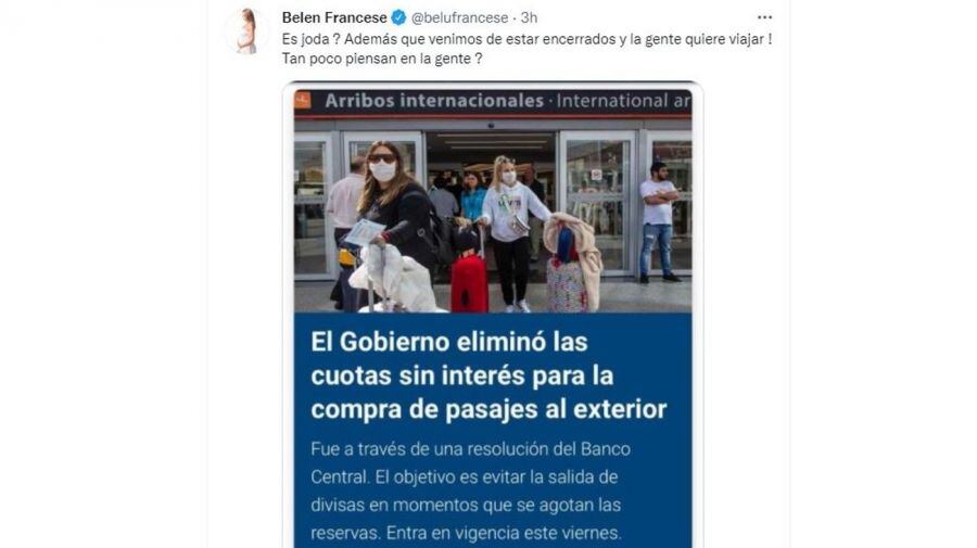 Belén Francese en Twitter