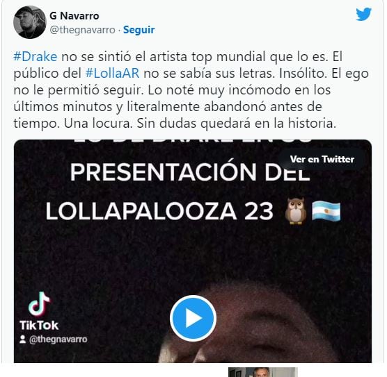 Drake suspendió la trasmisión de su show en el Lollapalooza.