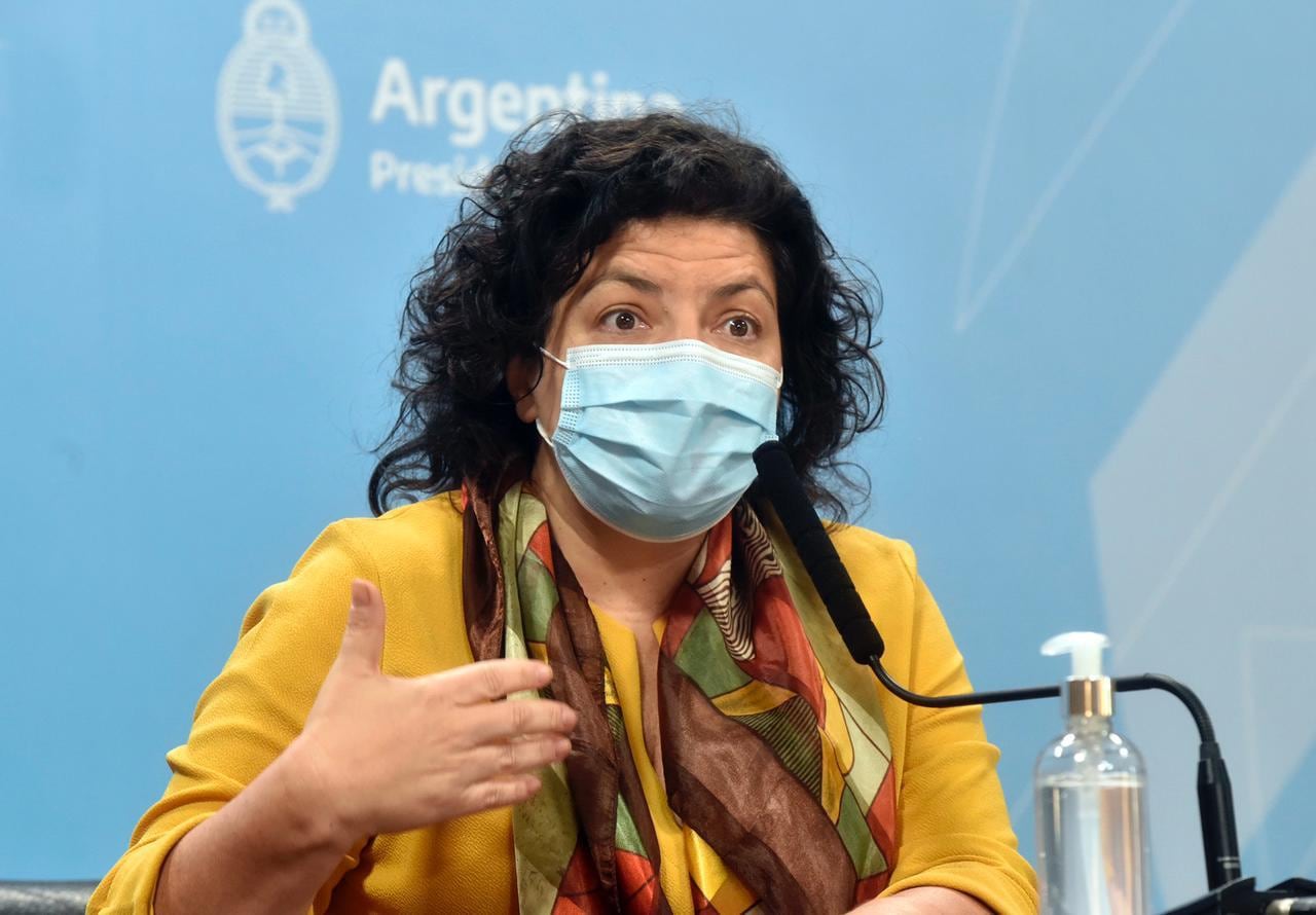 Carla Vizzotti, durante la conferencia de este martes (Presidencia)