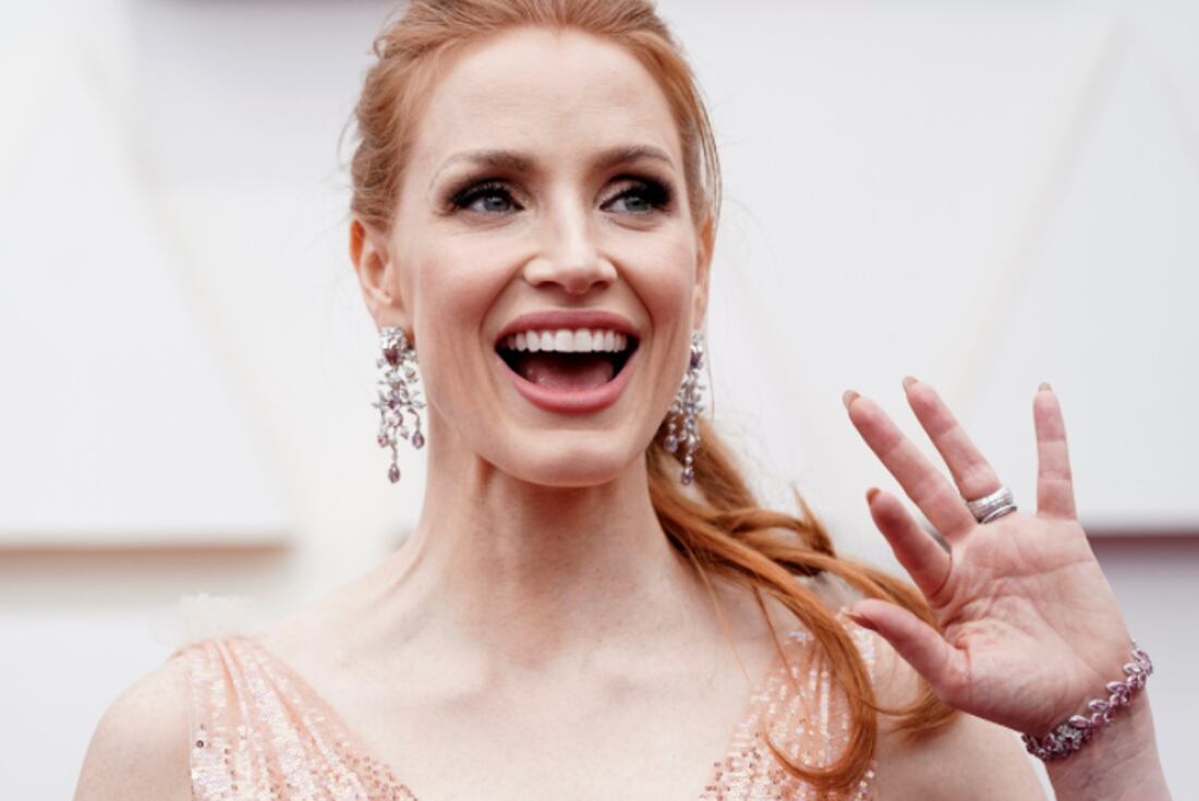 Jessica Chastain en la alfombra roja. 