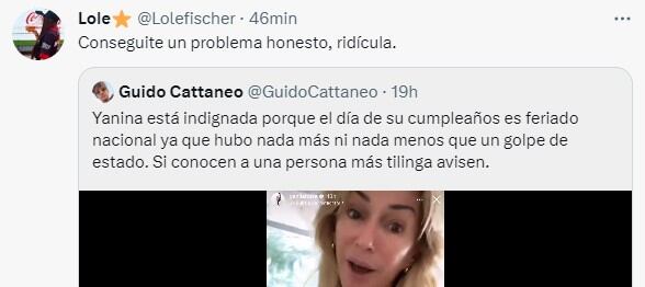 Algunas de las críticas a Yanina Latorre en redes. Foto: captura de pantalla / Twitter.