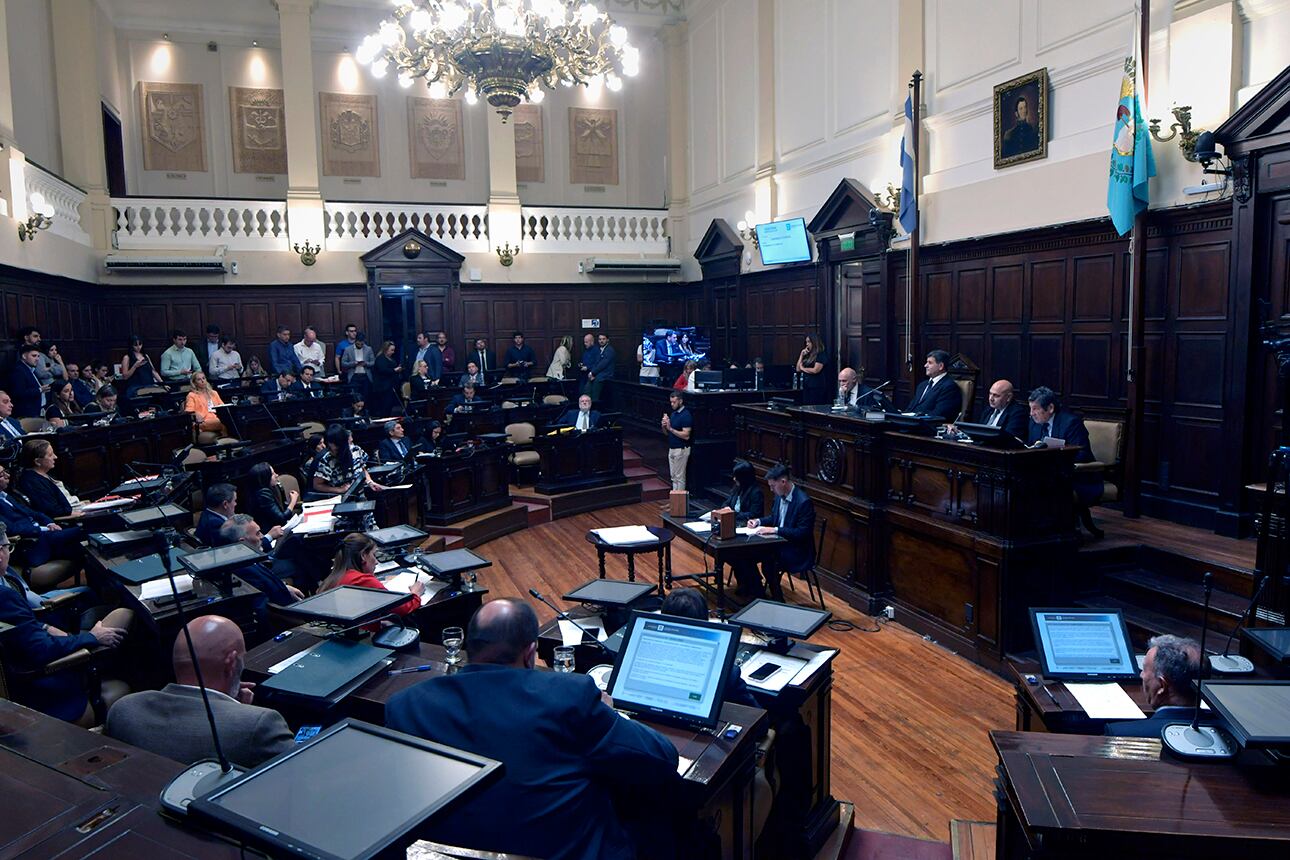 La Cámara de Senadores tuvo el debate de la Ley de Ministerios,  que propone el gobierno electo de Alfredo Cornejo
En la foto: MARTÍN KERCHNER TOMBA senador
 Foto: Orlando Pelichotti