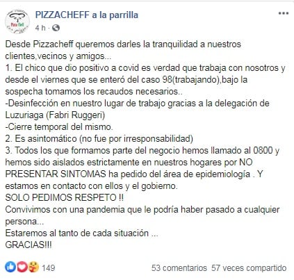 Desde el Ministerio de Salud, Desarrollo Social y Deportes explicaron a Los Andes que, tras confirmarse ambos casos, se habían aplicado los protocolos correspondientes.