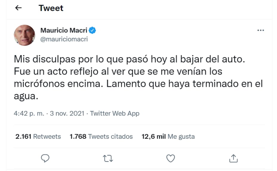 Las disculpas de Macri