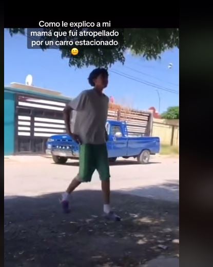 Un joven se llevó un golpazo por no ver un auto detenido