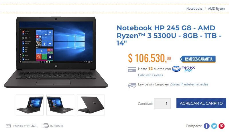 Notebook HP (8 de julio de 2022, Computer Shopping Argentina)