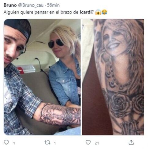 En las redes se acordaron del tatuaje de Icardi