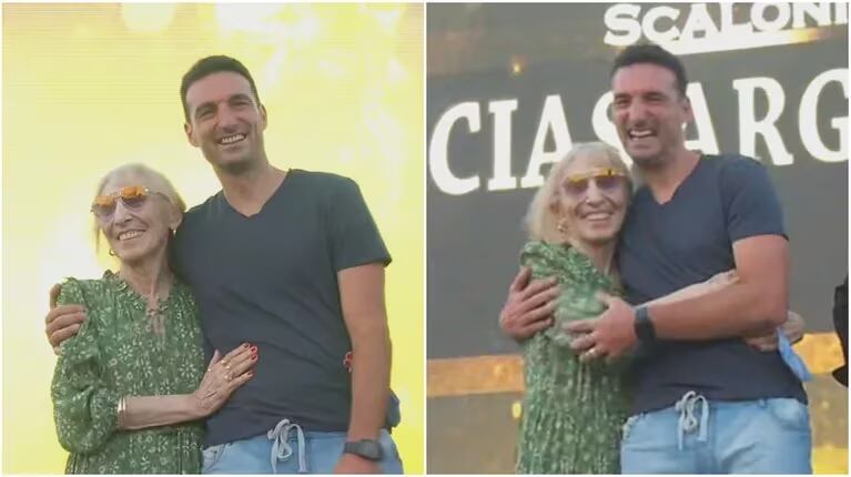 Lionel Scaloni y su maestra Chichita