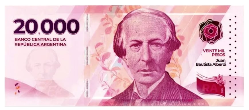 Nuevo billete de $20.000. Foto: El Territorio