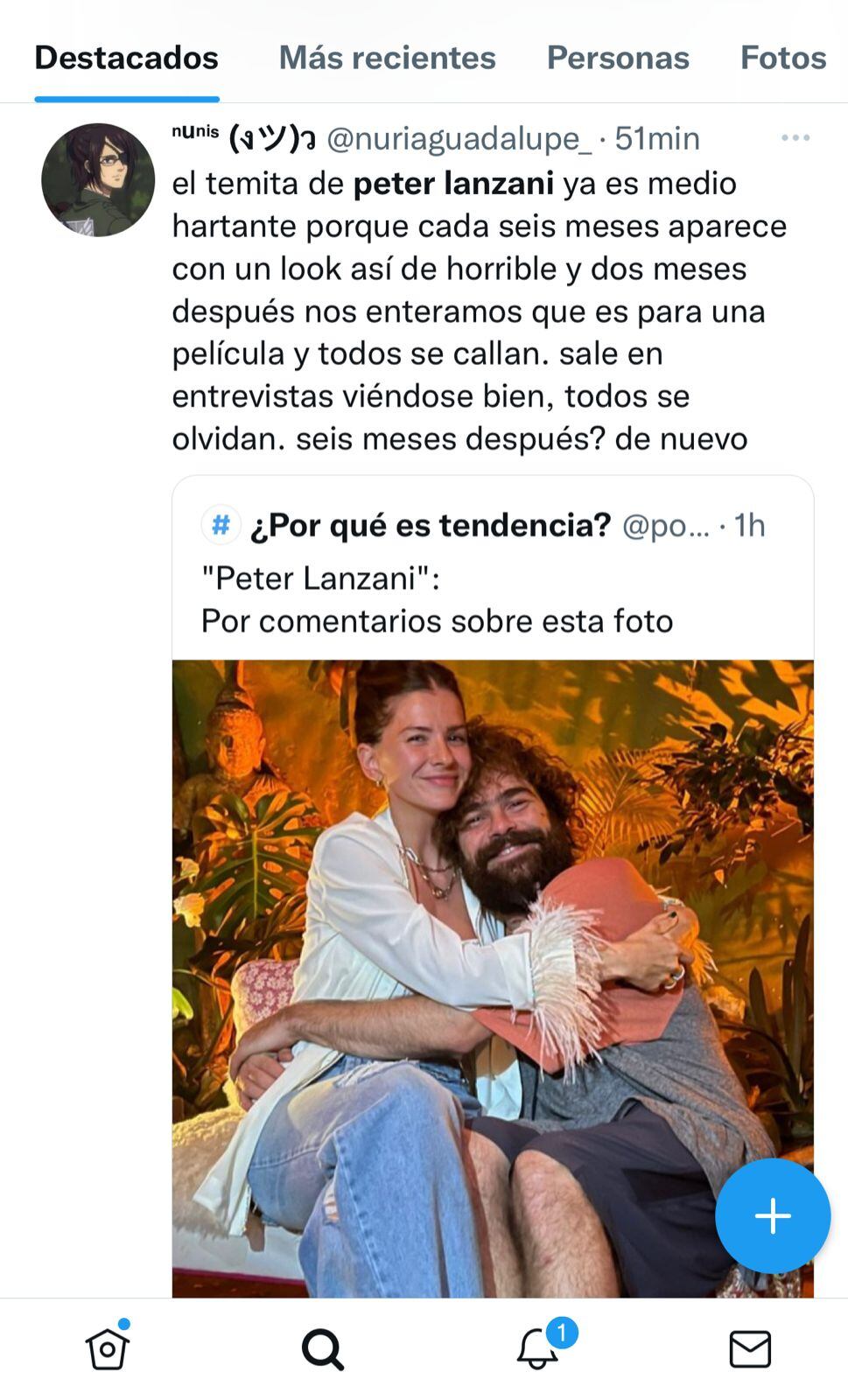 Críticas y defensa a Peter Lanzani en Twitter por su aspecto físico.