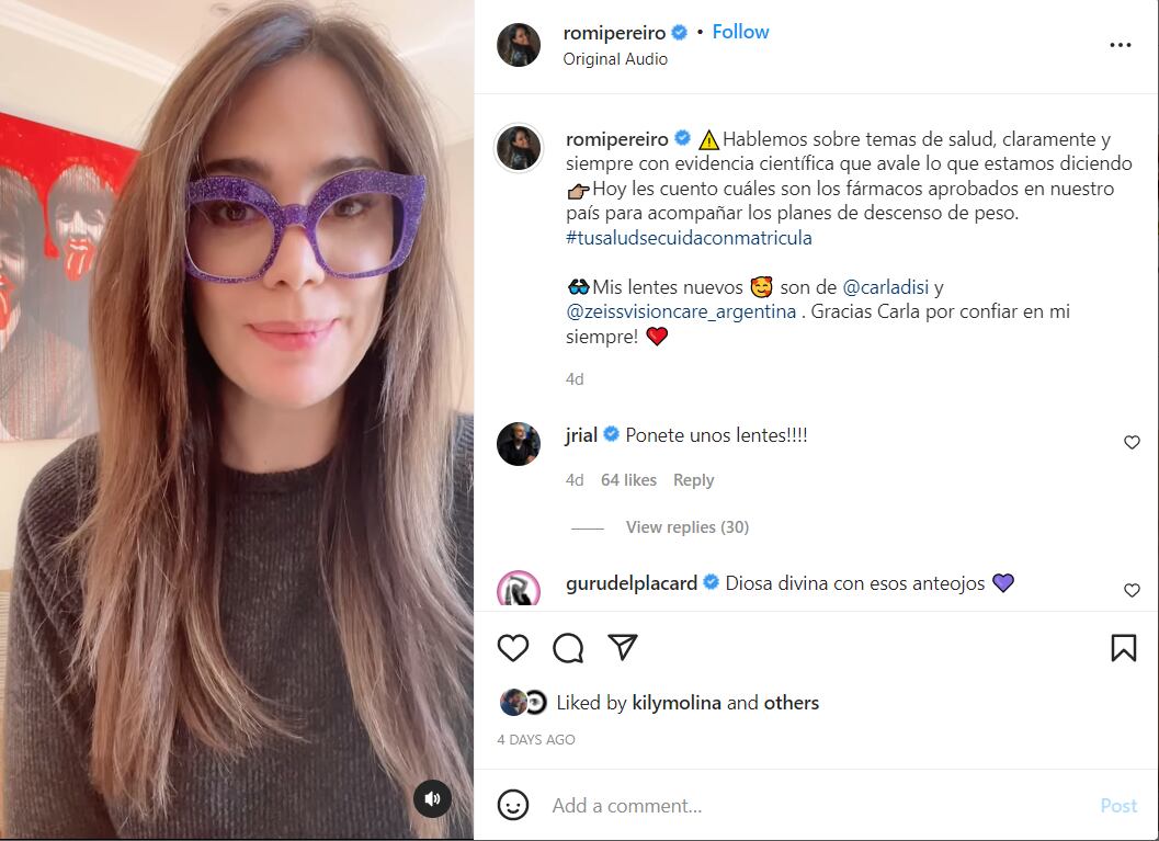 Rial se burló de las gafas de su ex