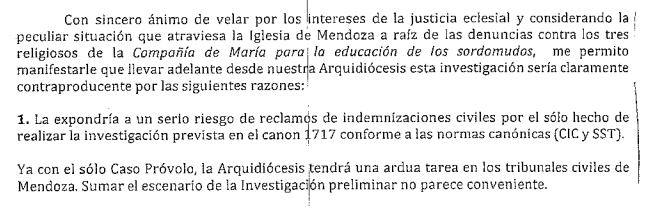 Caso Próvolo: la Iglesia mendocina se excusó de investigar al instituto ante el “riesgo de reclamos de indemnizaciones civiles”. Foto: Los Andes.