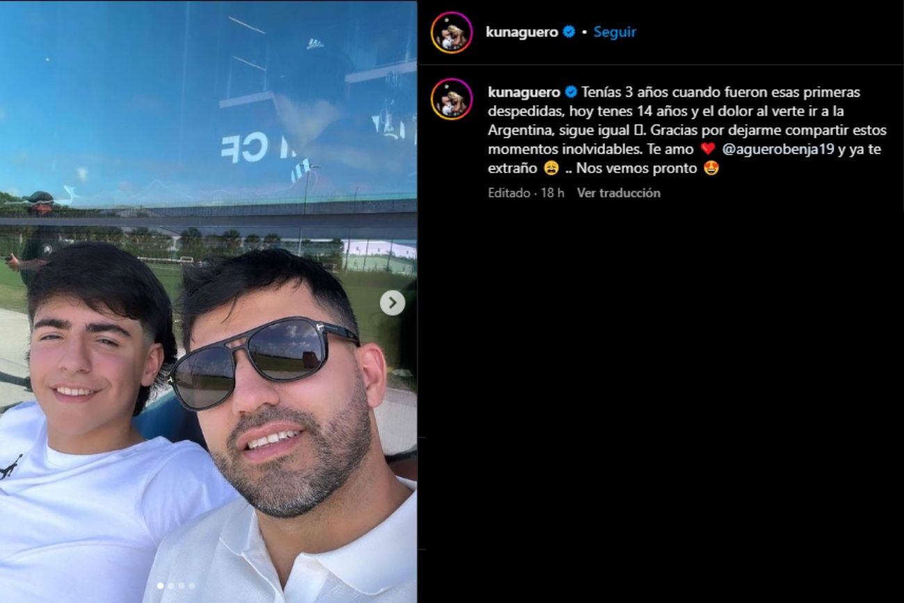 Posteo del Kun Agüero dedicado a su hijo