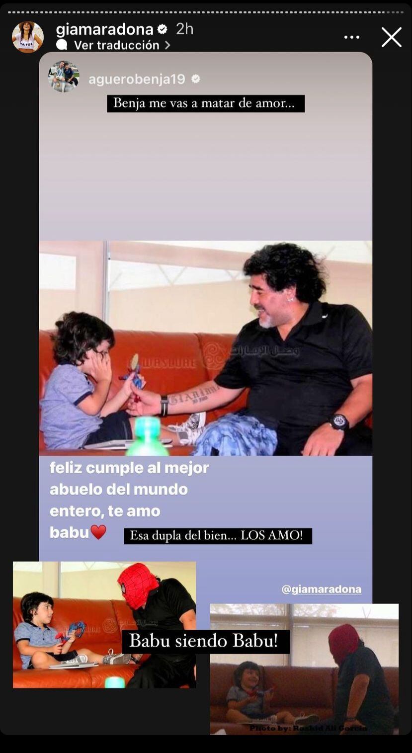 Benjamín Agüero y el posteo para su abuelo en el día de su cumpleaños.