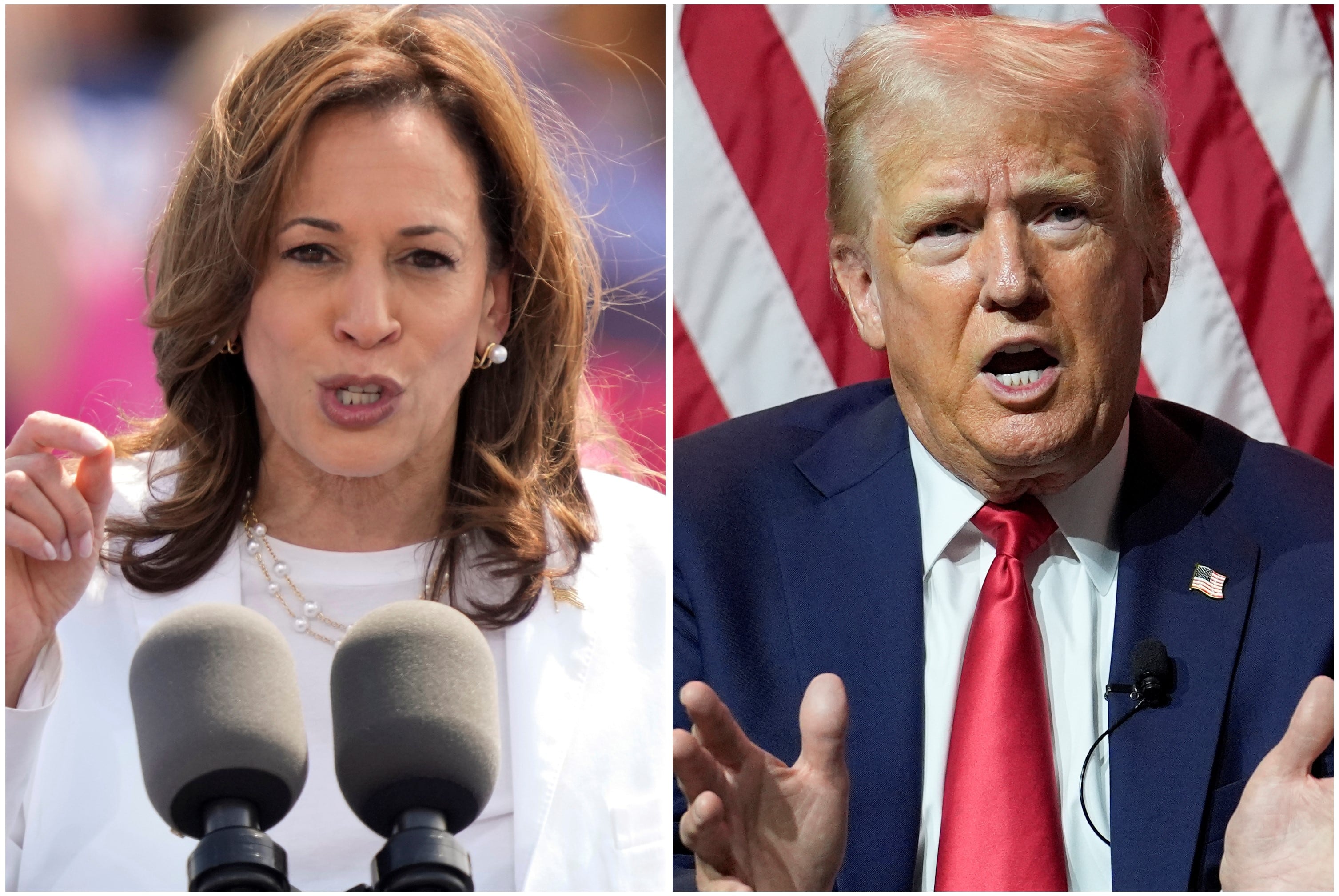 Donald Trump y Kamala Harris. (AP)