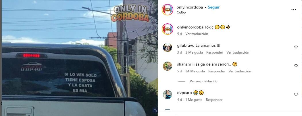 Algunos internautas consideraron que fue “un acto de bajeza humana” y otros celebraron la actitud de la mujer. Gentileza: @onlyincordoba / instagram.