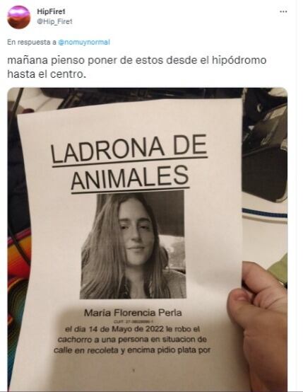 Los usuarios decidieron escracharla por "ladrona de animales"-