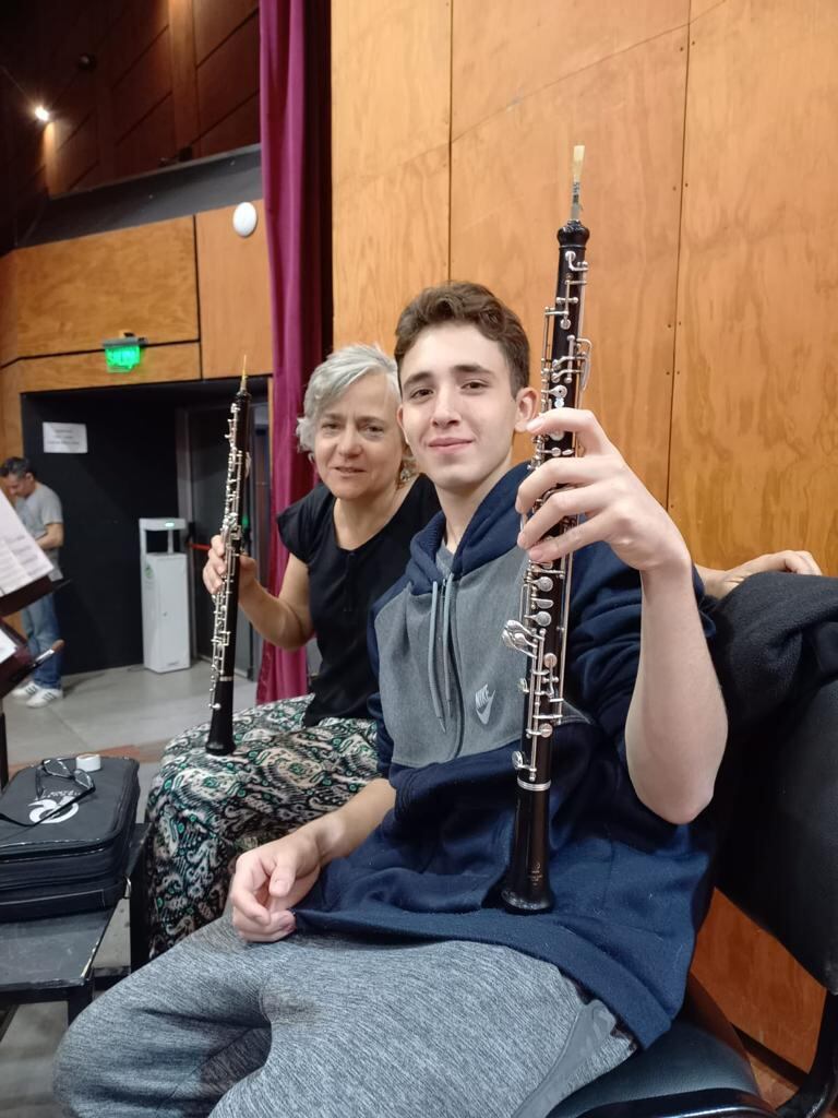 El sueño de Darío: con solo 16 años, tocará el oboe junto a músicos de la Sinfónica de la UNCuyo. Foto: Gentileza