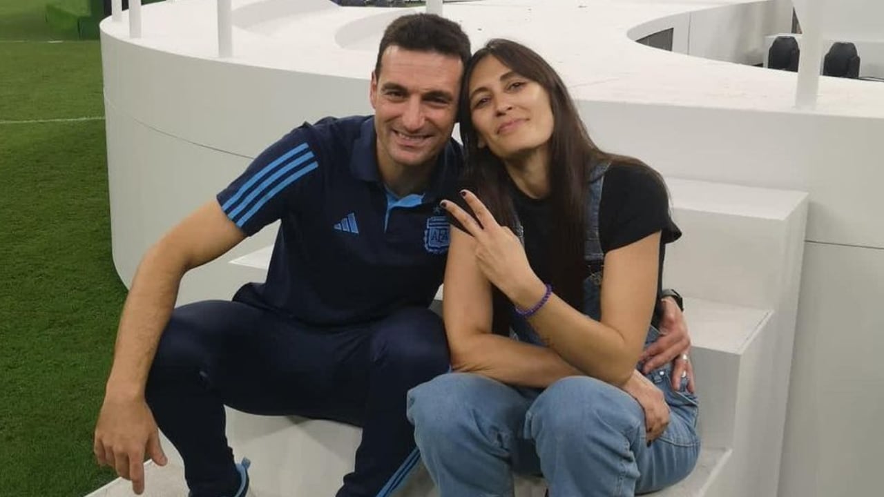 Lionel Scaloni junto a su esposa, Elisa Montero.