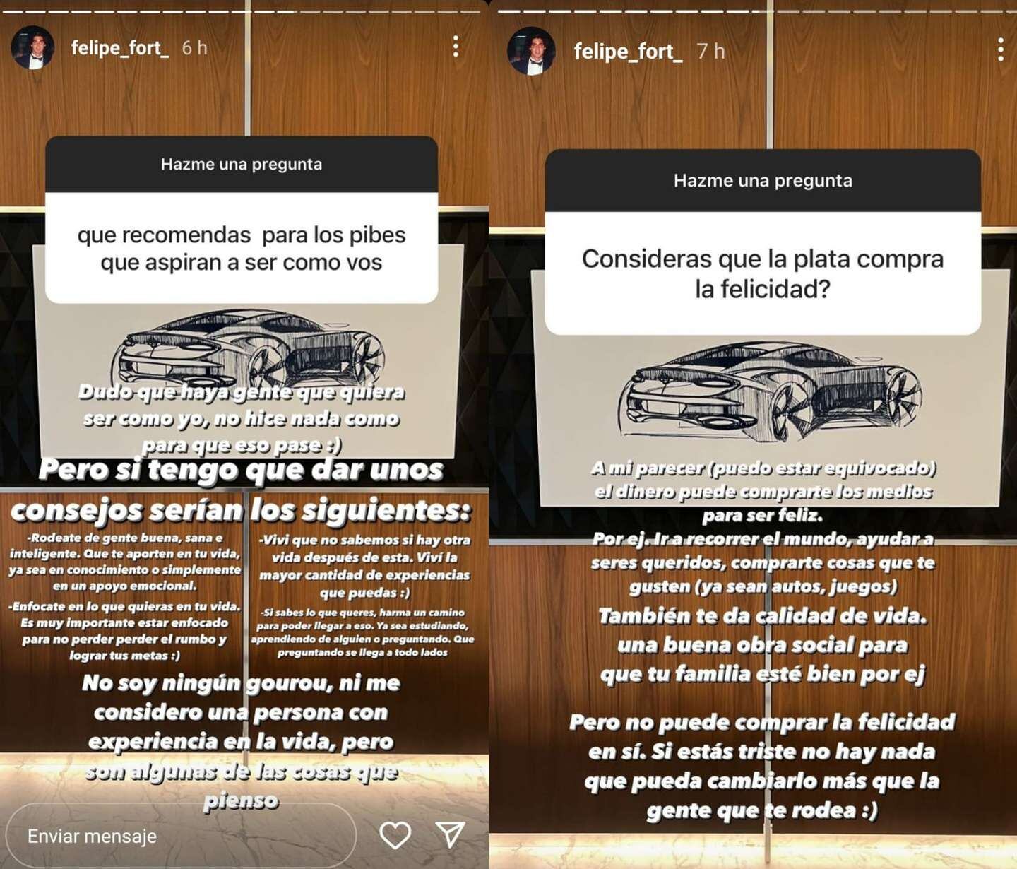 Felipe Fort respondió a las preguntas de los usuarios de Instagram.