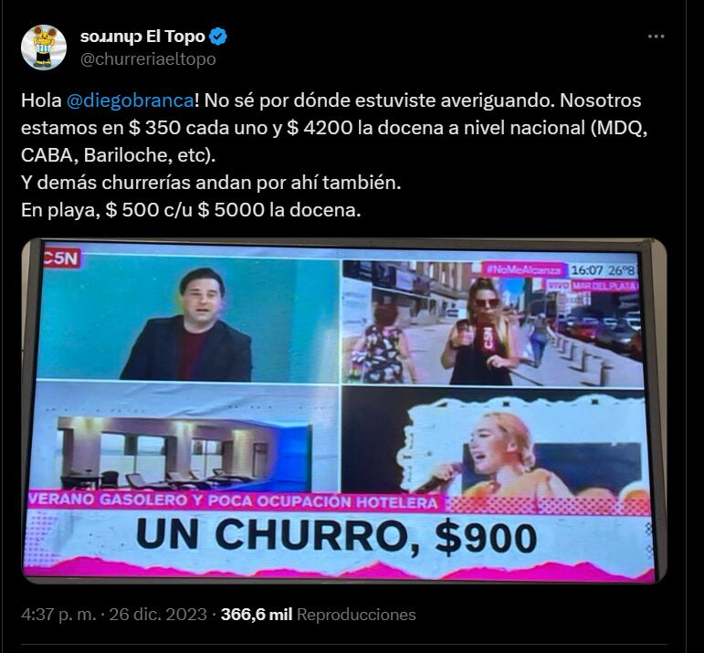 En las redes fulminaron a Diego Brancatelli por meterse con la industria de los churros