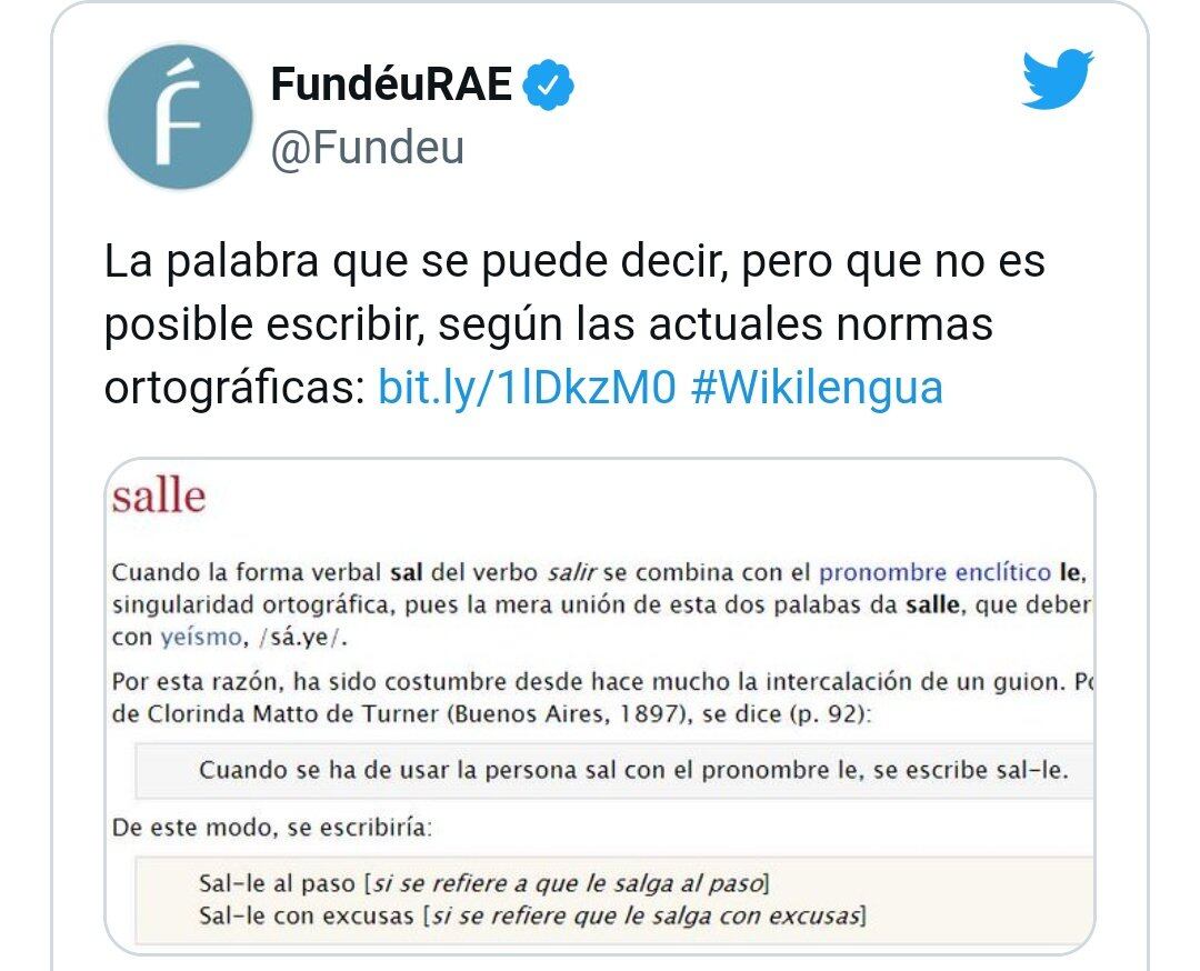 Hay una palabra del idioma español que se puede decir pero no se puede escribir.