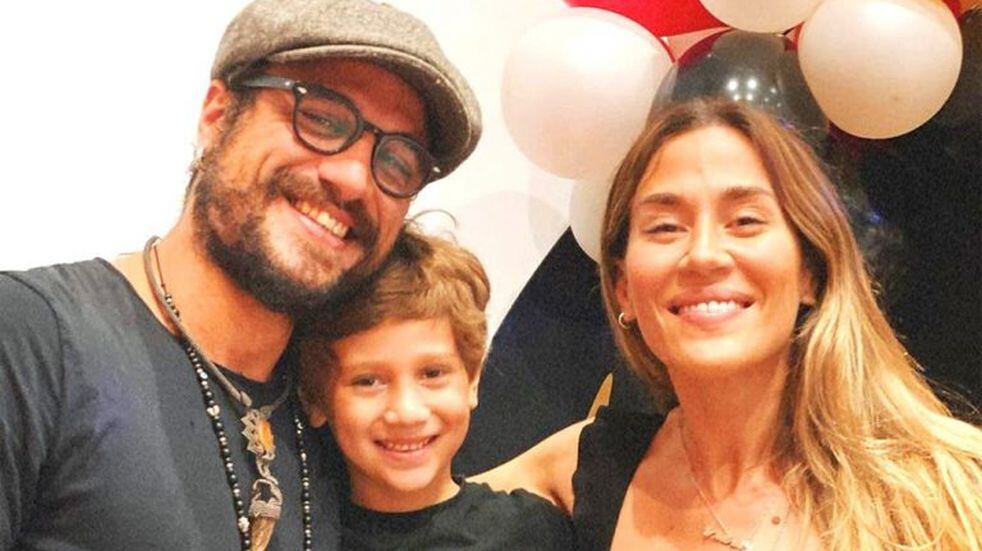 Jimena Barón y Daniel Osvaldo junto a su hijo Morrison.