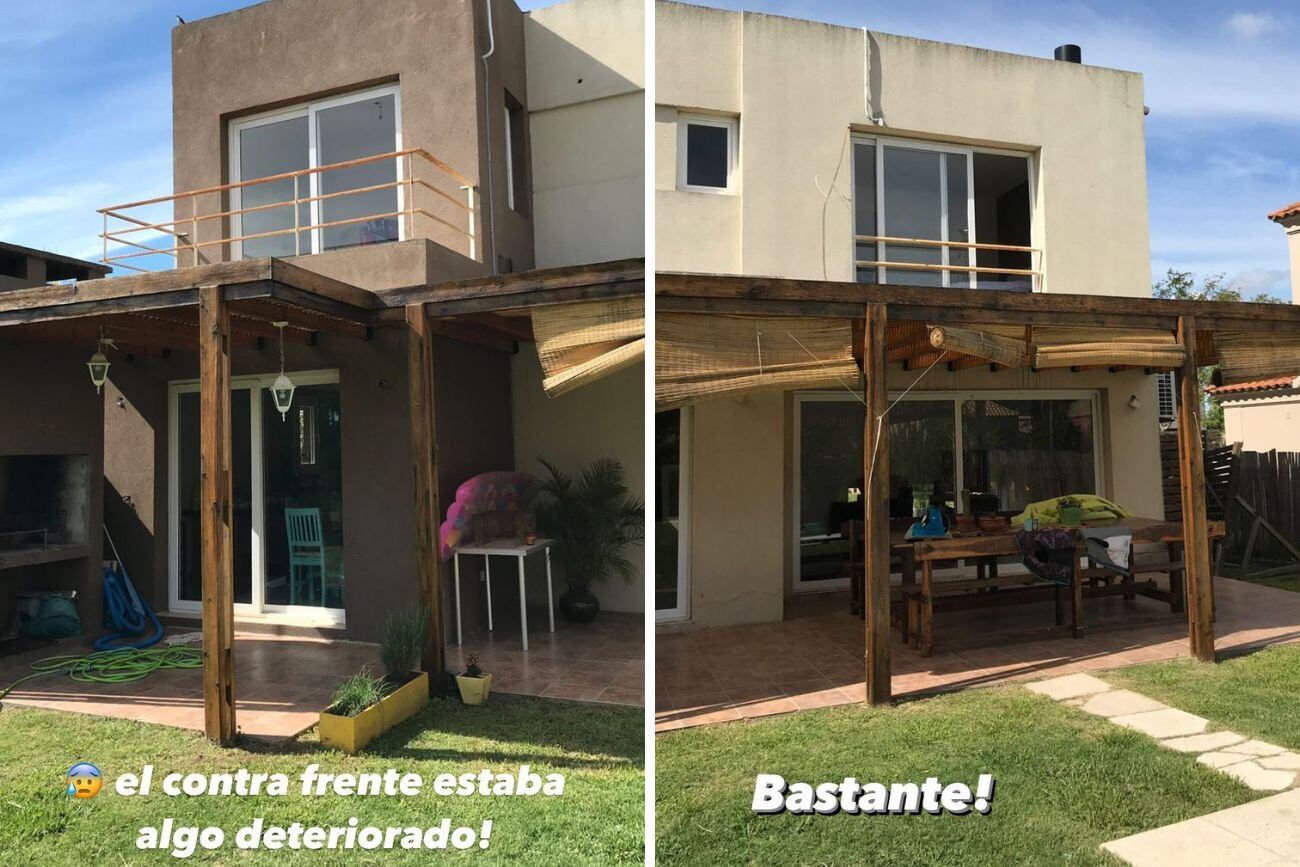 El antes y el después de la casa que Noelia Marzol compró y refaccionó por completo.