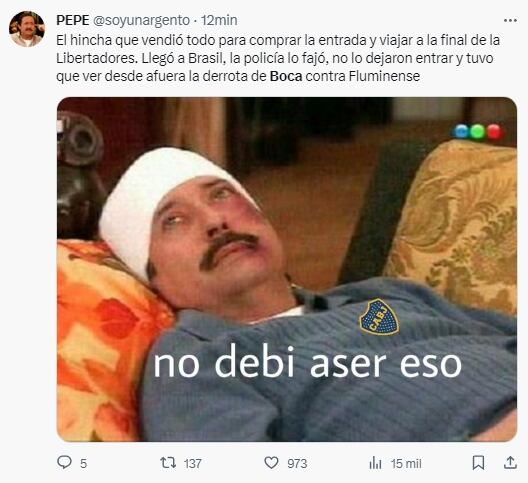 Los memes tras los resultados de la final de la Copa Libertadores. Foto: Captura redes