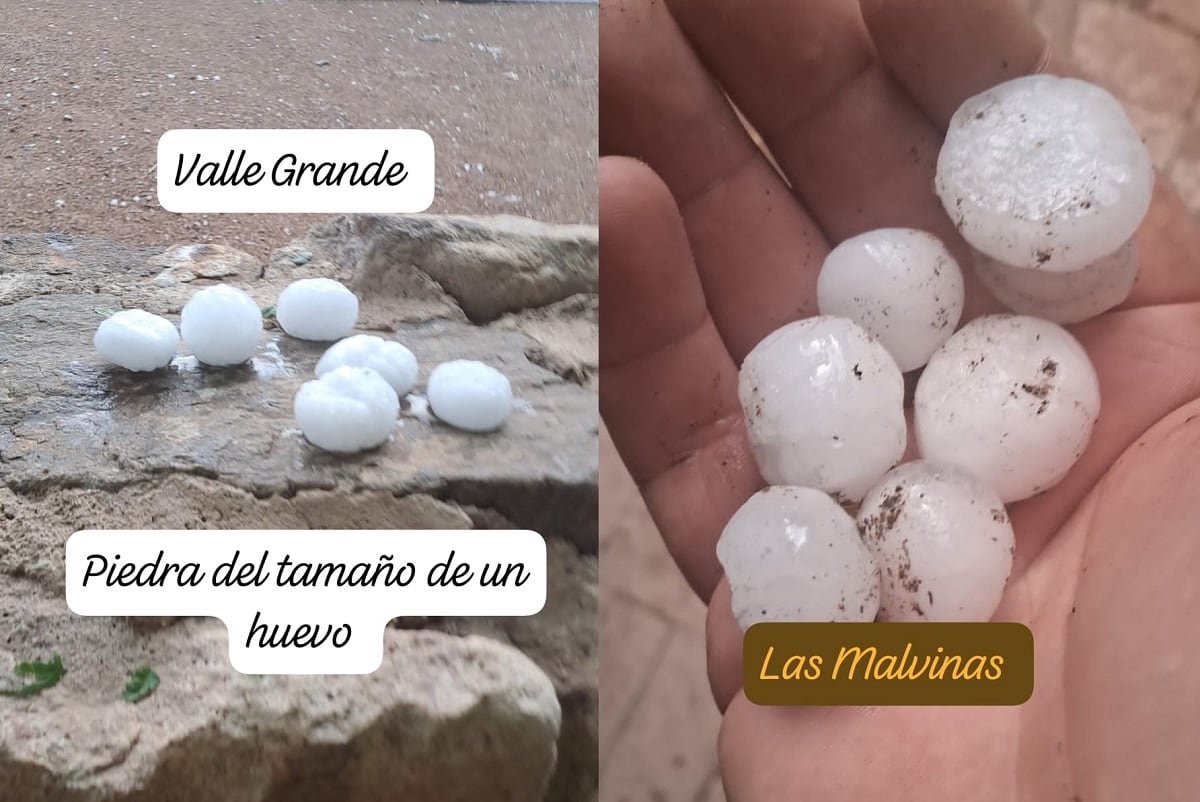 Granizo en el sur de Mendoza: tamaño de una pelota de golf (Gentileza)