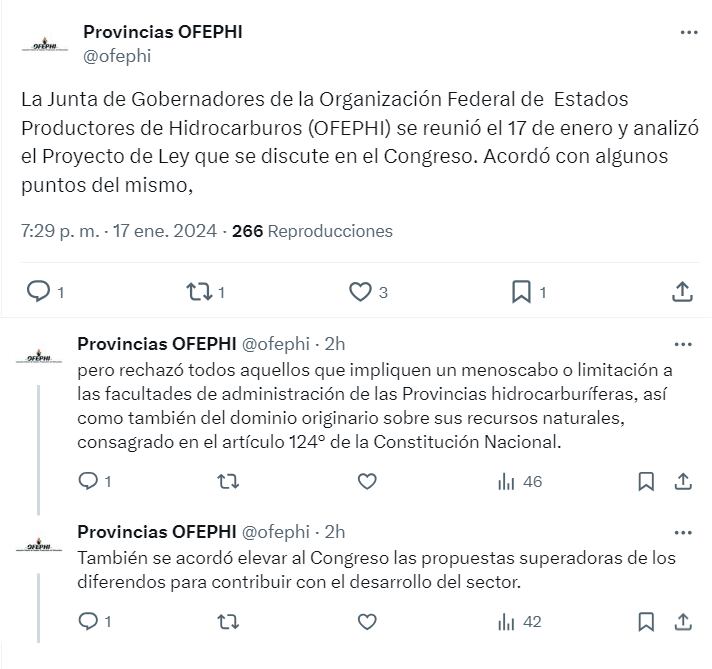 Los mandatarios provinciales analizaron el Proyecto de Ley presentado por el gobierno nacional que impacta directamente en la regulación de la actividad en sus territorios - X OFEPHI