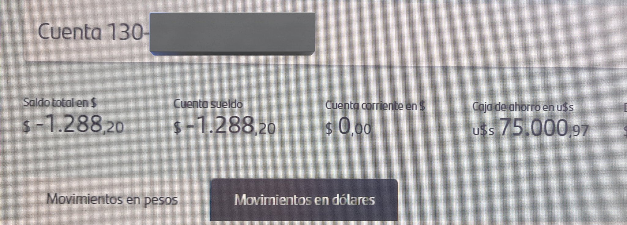 Depositó 75.000 pesos y le acreditaron la misma cifra en dólares Foto: captura Twitter.