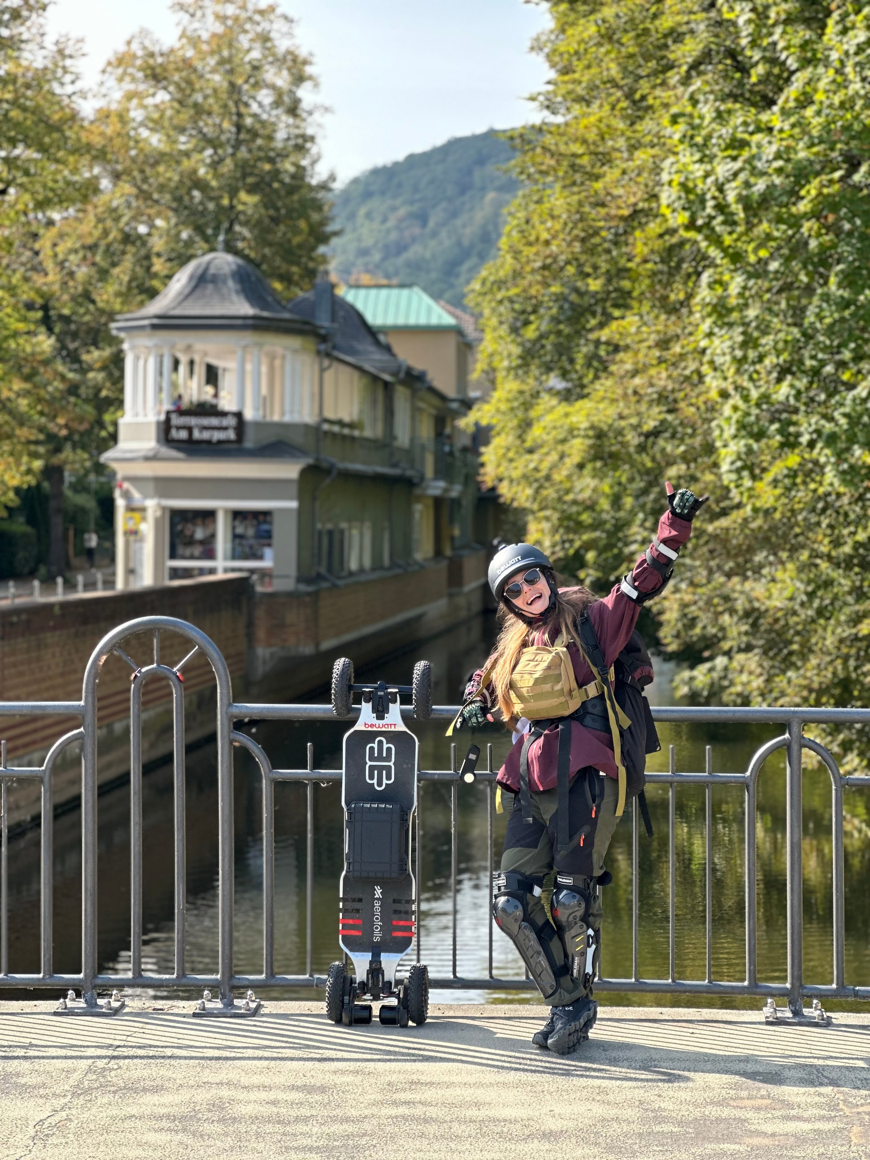 Evan, la mendocina que recorrió 3 países en skateboard durante un mes y marcó un nuevo récord mundial. Foto: Gentileza Evan González