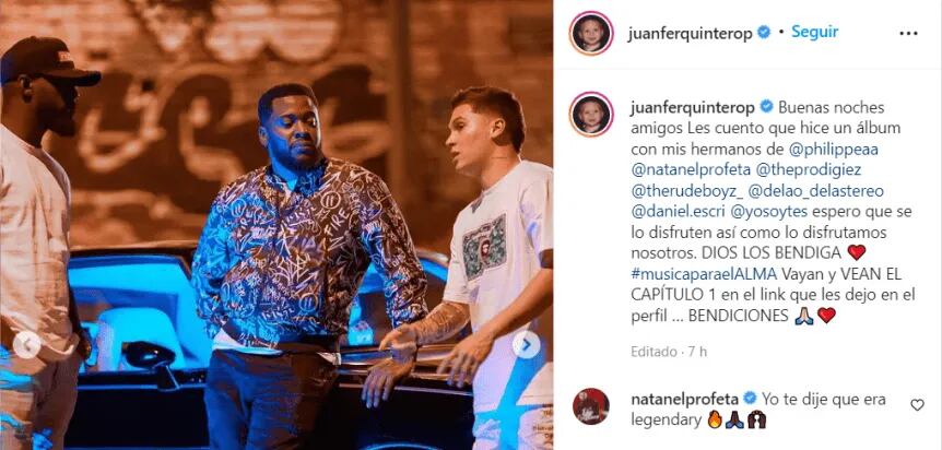 ¡No solo la rompe en River! Juanfer Quintero sacó un disco de rap. / Gentileza.