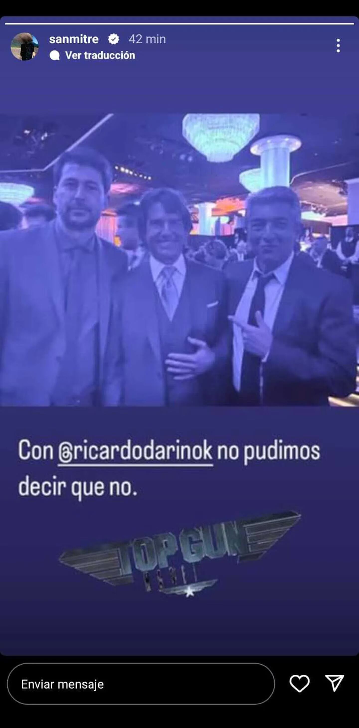 Santiago Mitre, Ricardo Darín y Tom Cruis coincidieron en un almuerzo de estrellas.