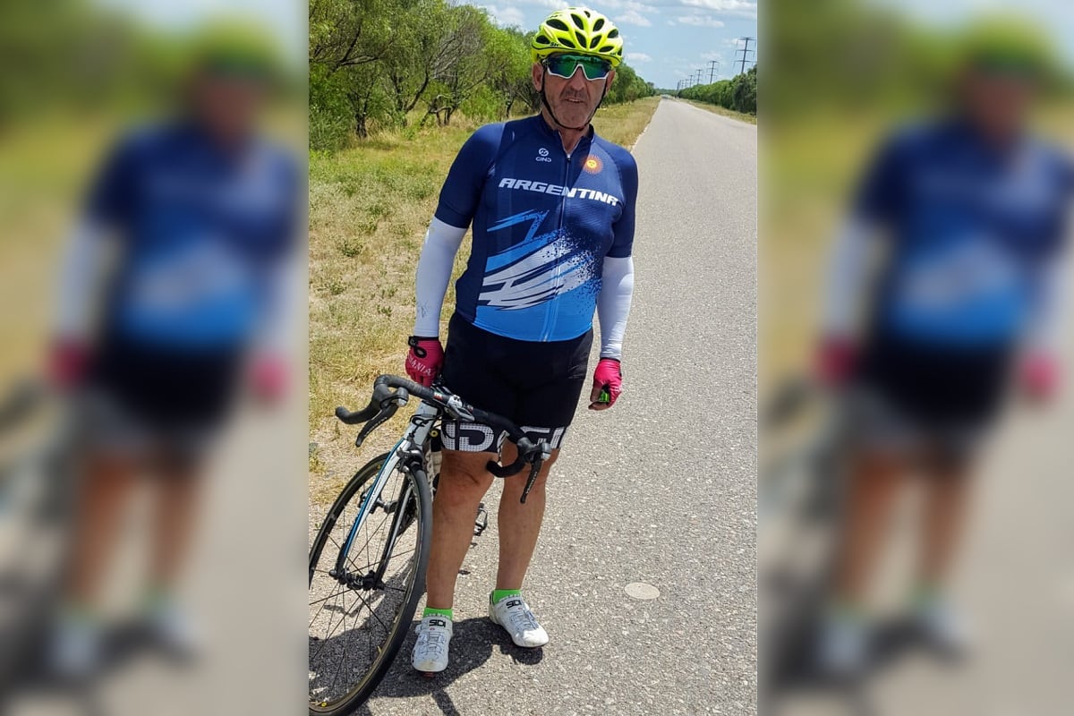 Ramón Sánchez hoy, a los 63 años. Se trata del ciclista que enfrentó un muro de nieve en la Mendoza de 1984 y protagonizó una foto histórica. (Gentileza)