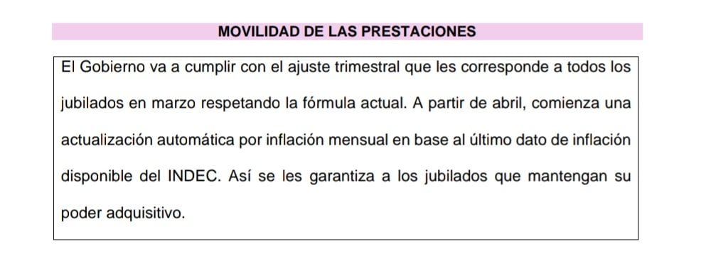 Modificación ley ómnibus en jubilaciones. Captura.